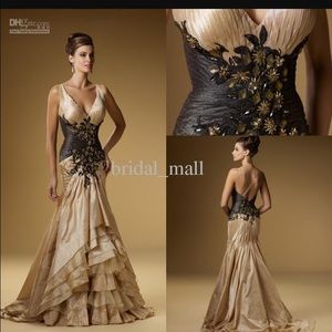 Champagne olive gown