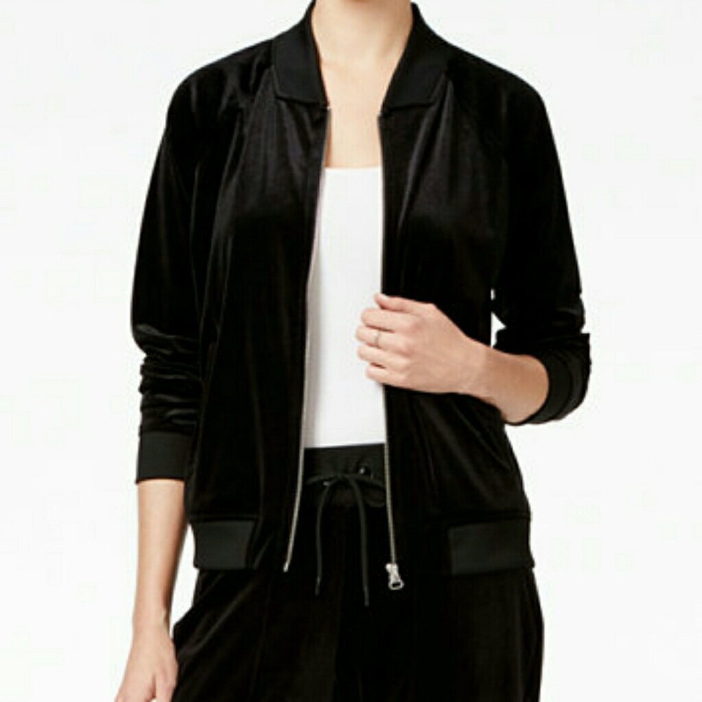 GUESS Velour Bomber Jacket