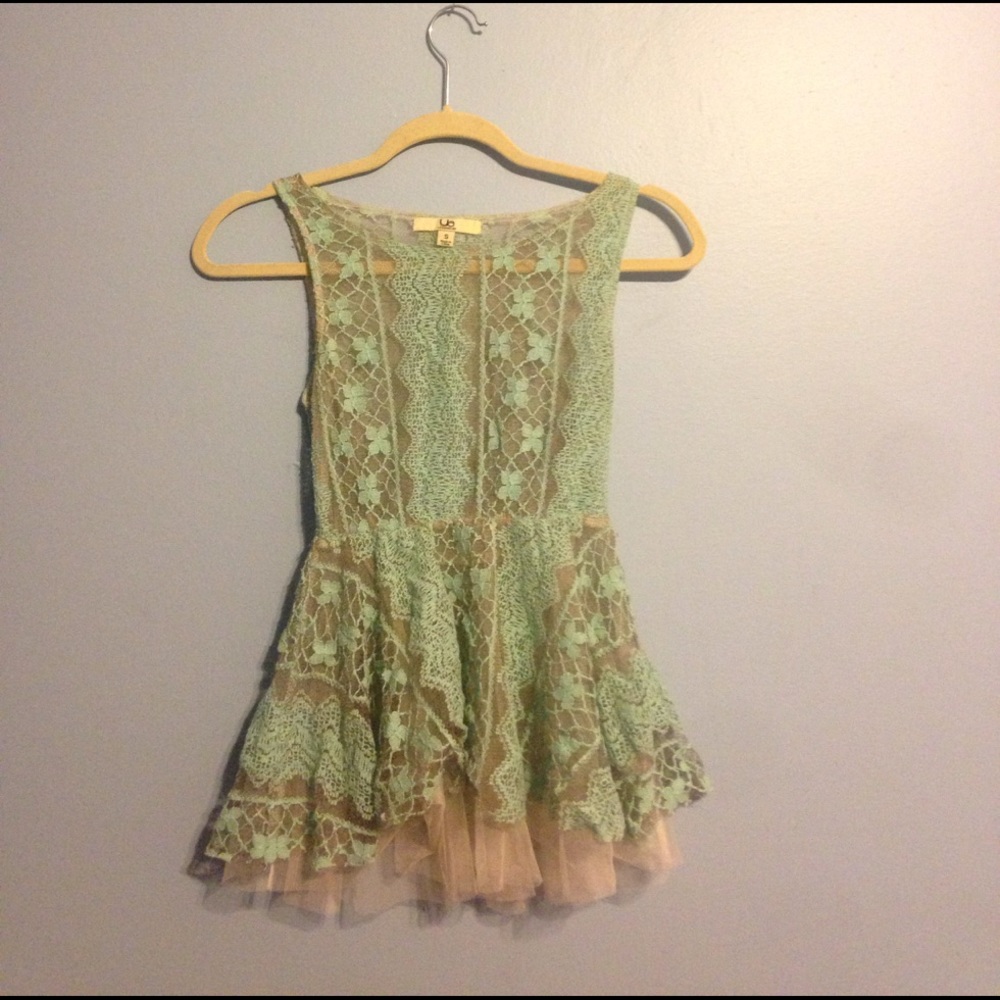 Lace peplum shirt