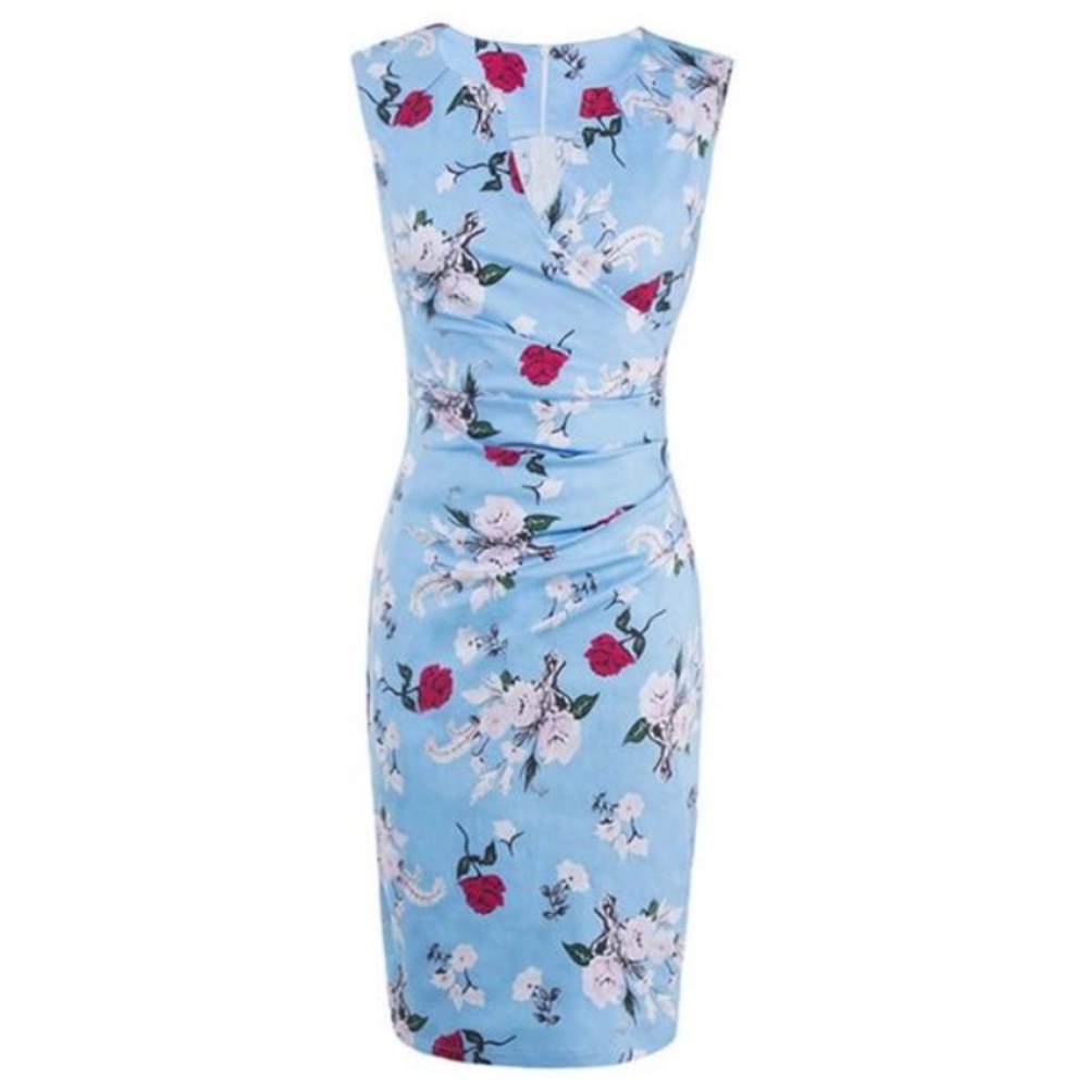 SALE!! Sophisticated Wrap Front Sheath in Blue