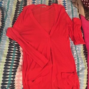 Burnt orange, thin cardigan
