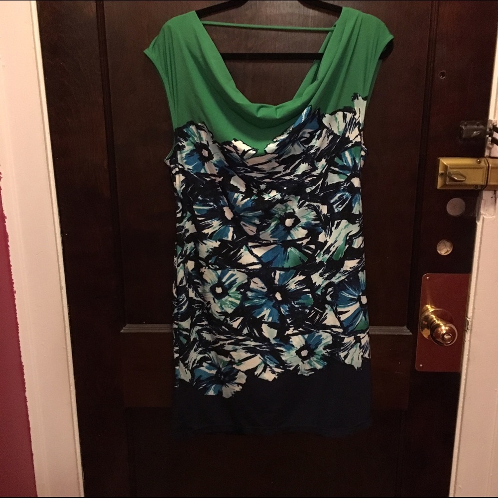 BCBG floral jersey knit dress