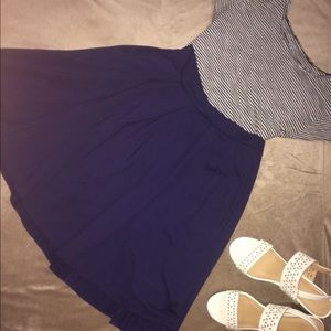 Navy blue knee length skirt