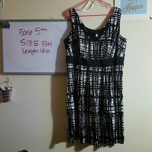 BW graphic dress with faux Jewel detail