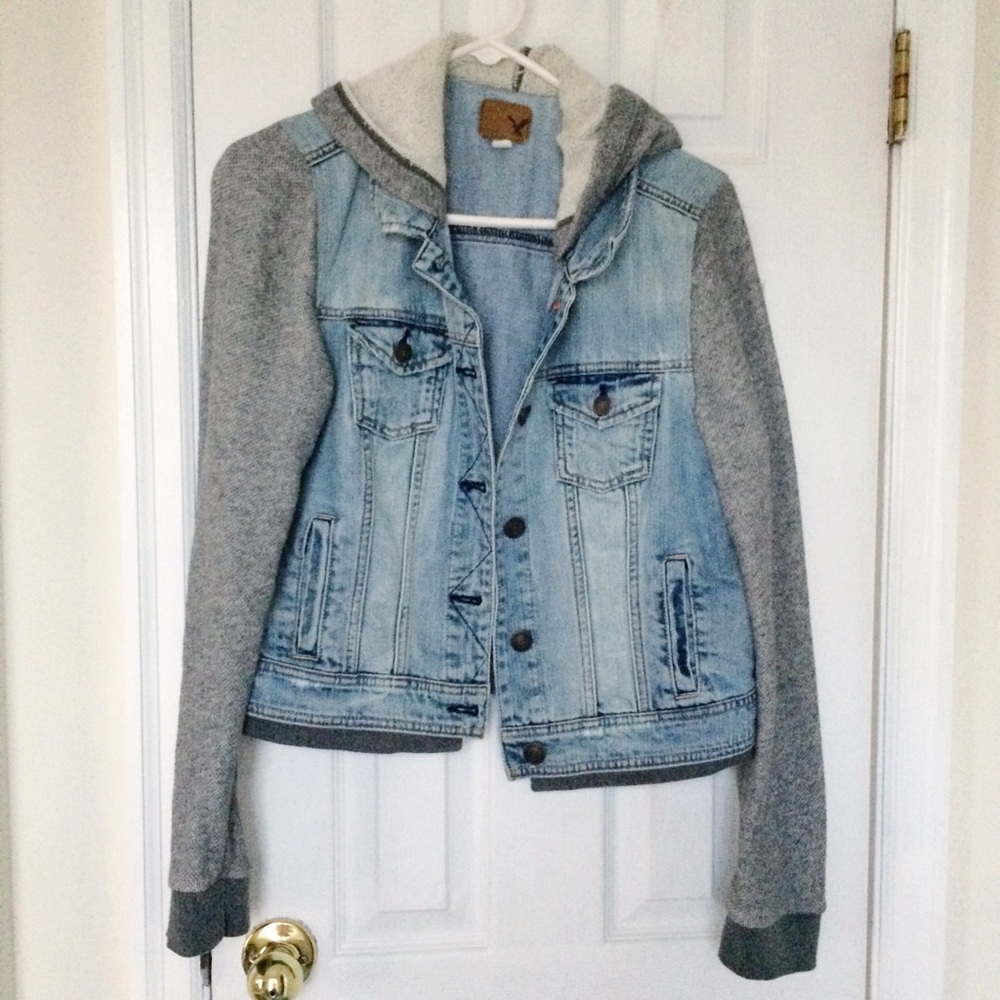 AE Denim Vested Hoodie, size L