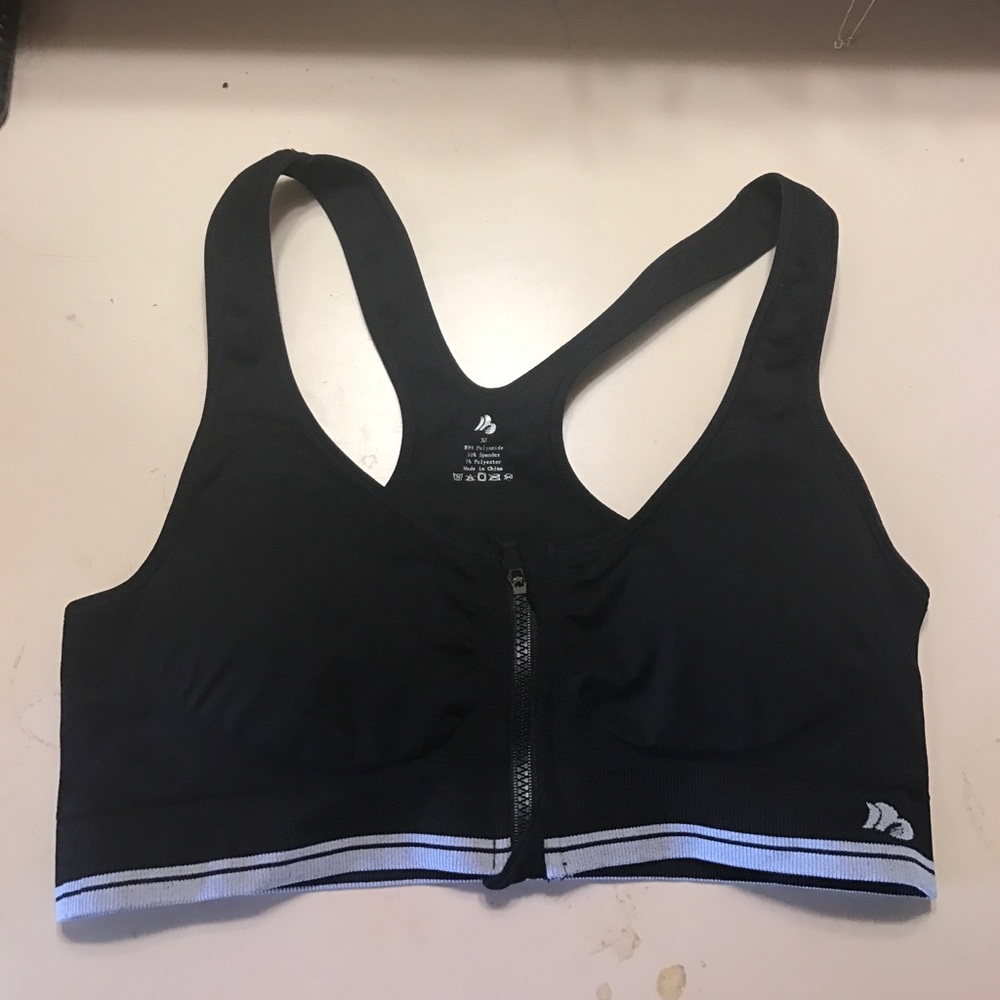 Zip up sports bra
