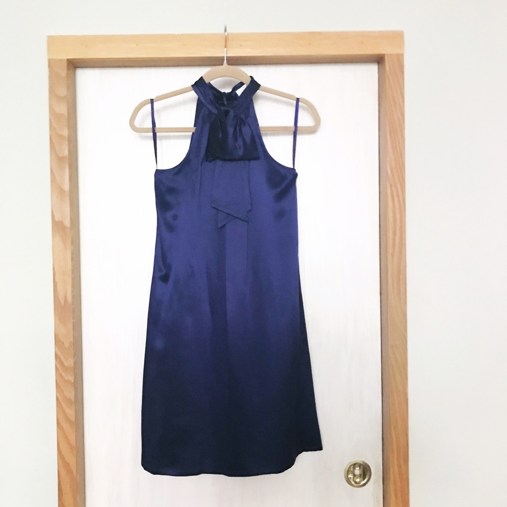 Navy silk dress