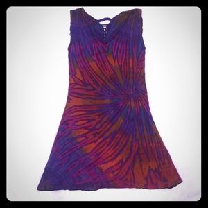 Adorable tie dye multicolored mini dress.