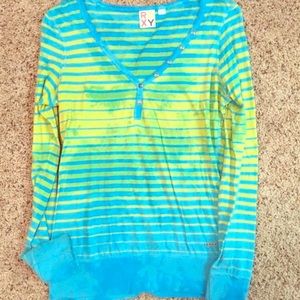 Blue & Green Striped Roxy Shirt