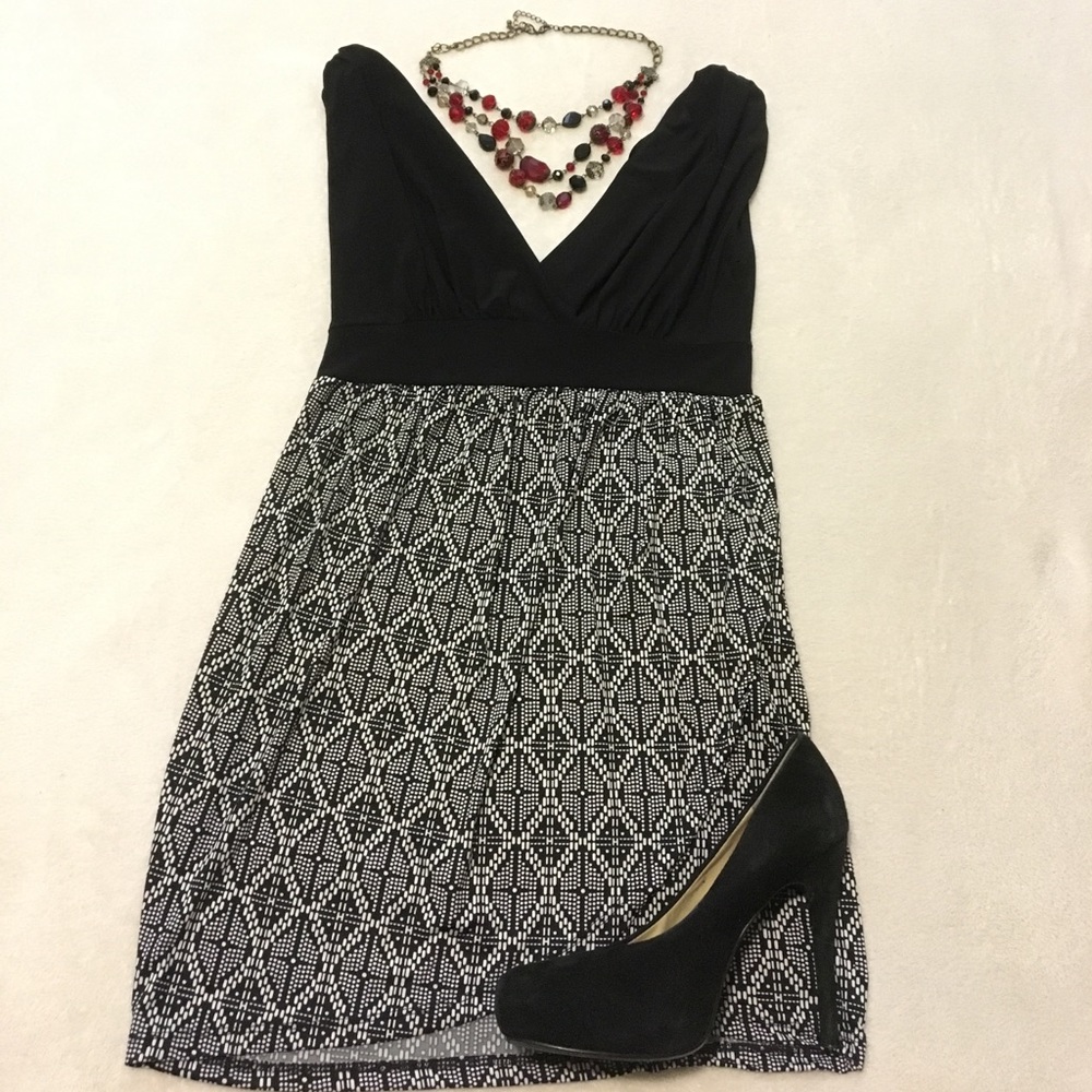 Black and white cocktail dress
