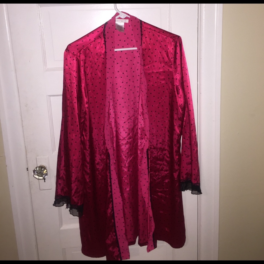 Silk polka dot robe