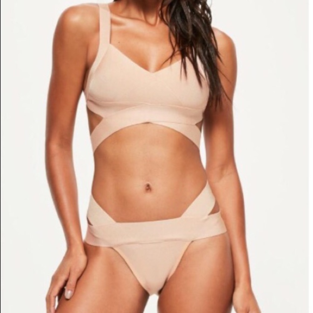 HP! MISSGUIDED BANDAGE NUDE CROSS BIKINI TOP - Picture 6 of 6