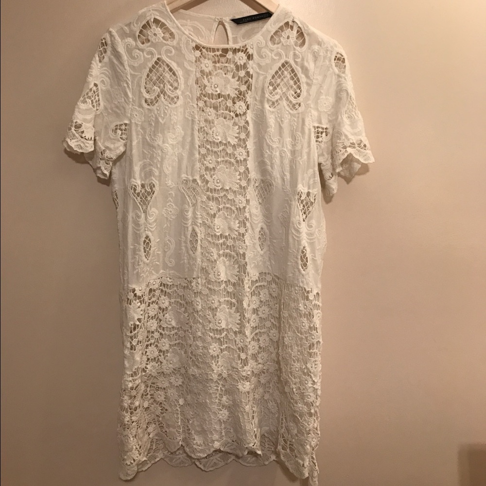 Zara Woman White Dress-EUC-Size XS
