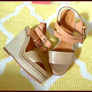 🌟SALE! 🌻 Chloè - Chunky Wedges -Tan/Beige/Canvas