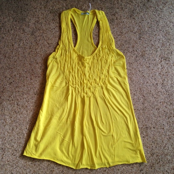 Bright yellow Urban Outfitters racer back tank - Picture 1 of 3
