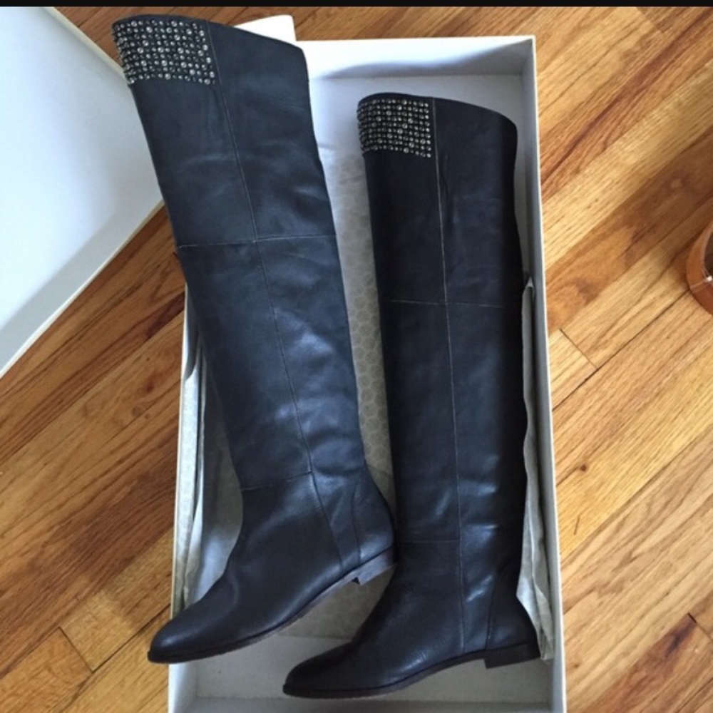 black leather boots