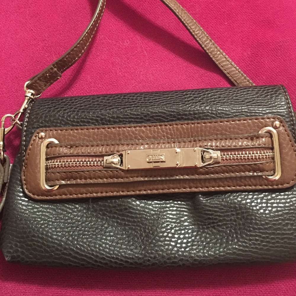 Black and brown Chaps cross body purse