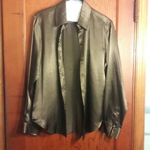Dk olive green Halston blouse