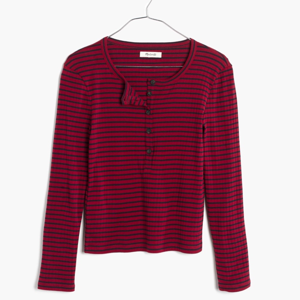 Madewell Striped Henley Tee