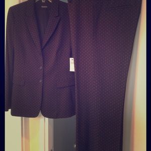 Tahari Designer Pantsuit in Chocolate Brown
