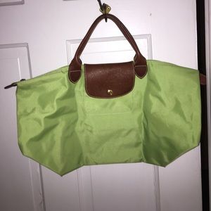 Lime green Longchamp Tote