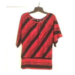 Short Sleeve Red & Black Shirt