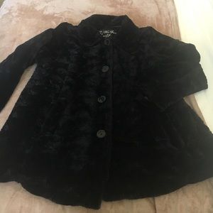 Plus Size Black Faux Mink Fur Coat