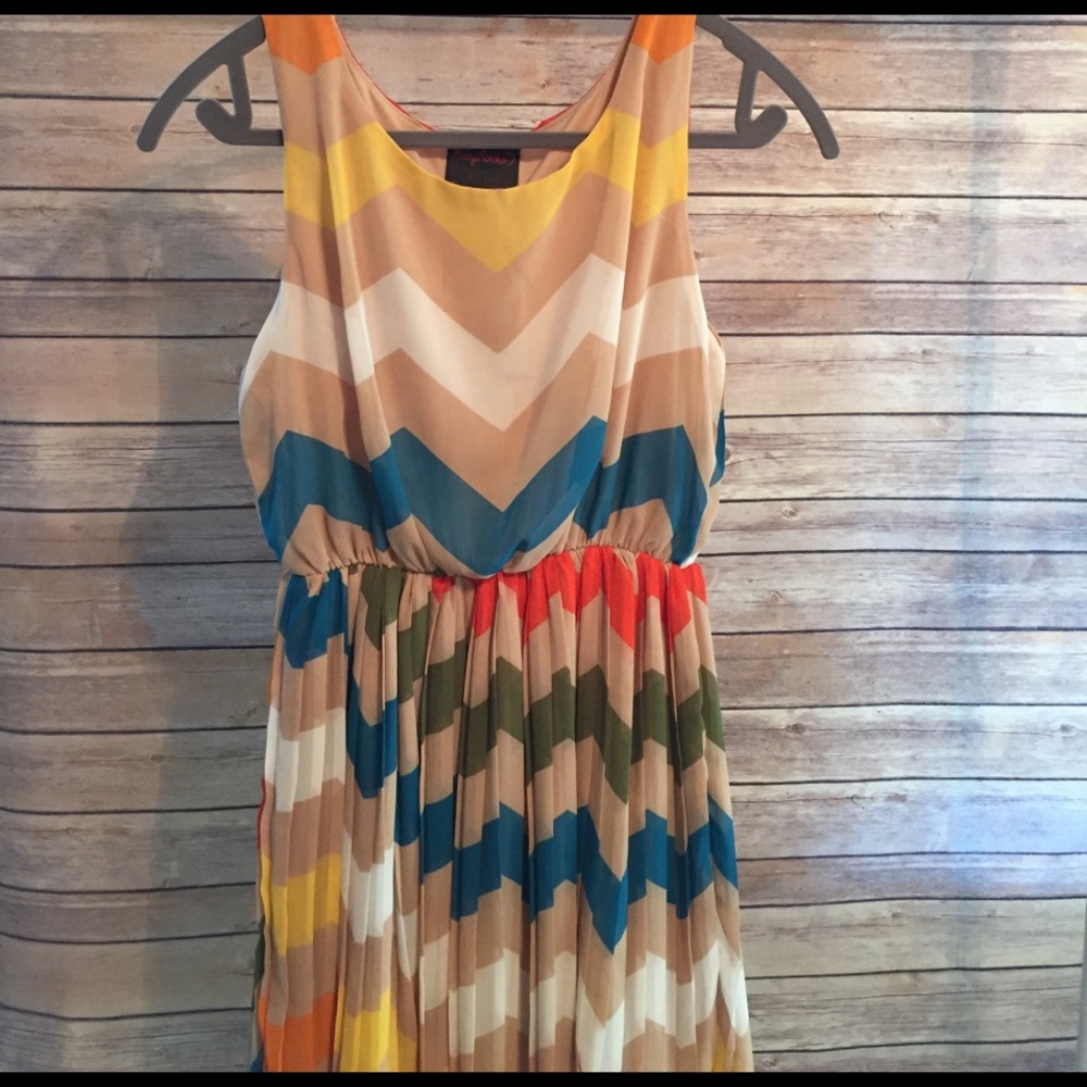 Multicolored chevron dress