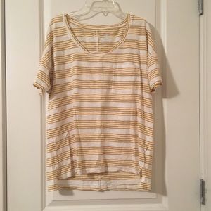 Mustard Striped Boyfriend Tee (Old Navy)