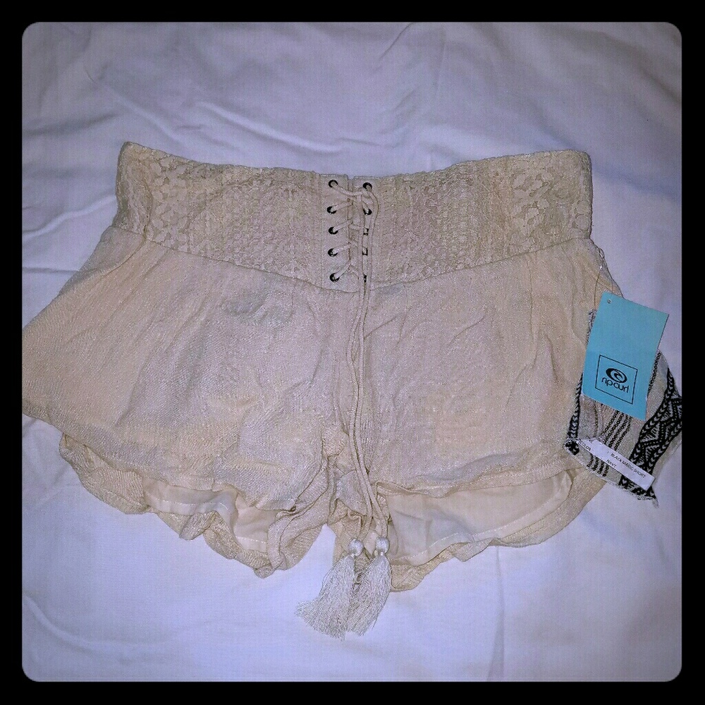 NWT Ripcurl coachella shorts beach laceup