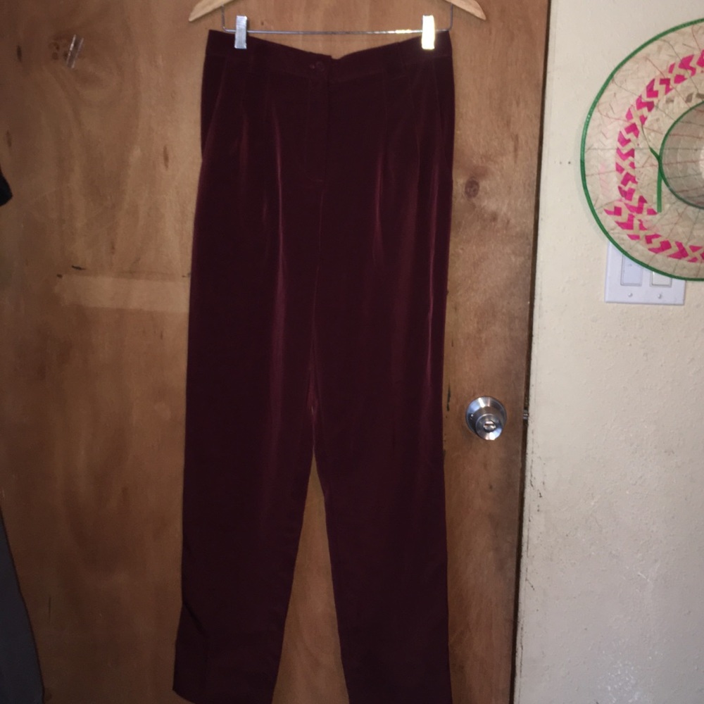 High waisted polyester trousers