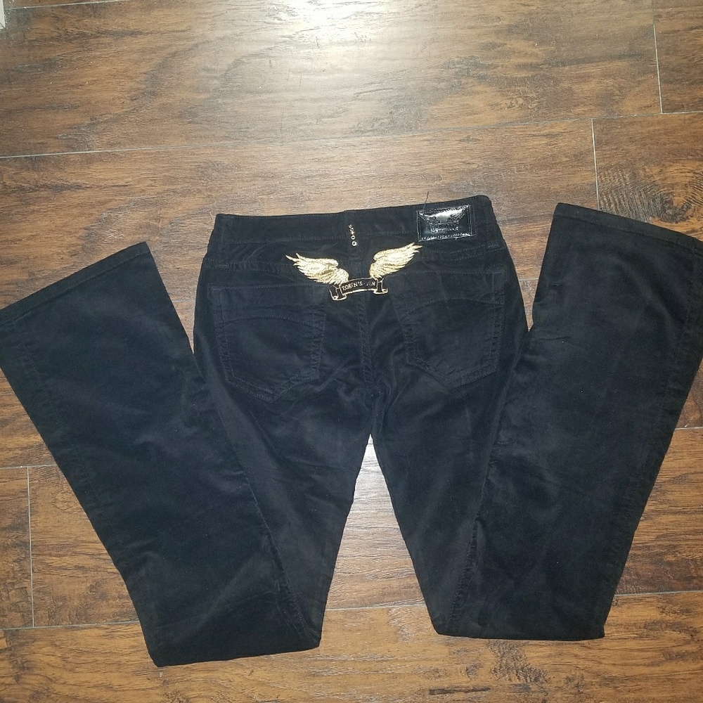 Sold! Robin's Jean "Garbot" Blk pant w/ Gold Wings - Picture 1 of 7