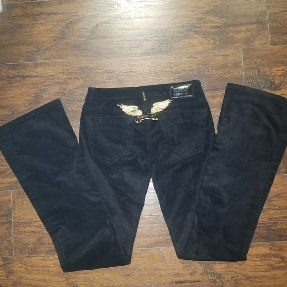 Robin's Jean Denim - Sold! Robin's Jean "Garbot" Blk pant w/ Gold Wings
