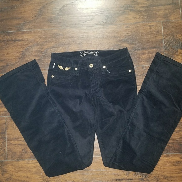 Sold! Robin's Jean "Garbot" Blk pant w/ Gold Wings - Picture 4 of 7