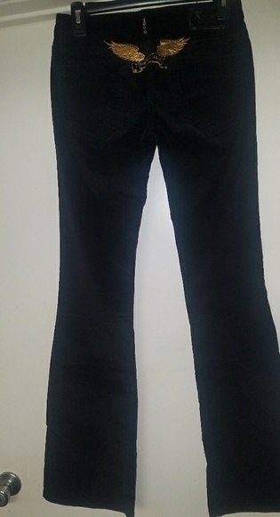 Sold! Robin's Jean "Garbot" Blk pant w/ Gold Wings - Picture 6 of 7