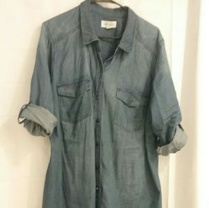 Chambray denim dress shirt only worn three times