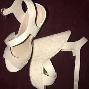 Charlotte Russe Lace Wedge size 10
