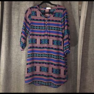 Navy and red work dress