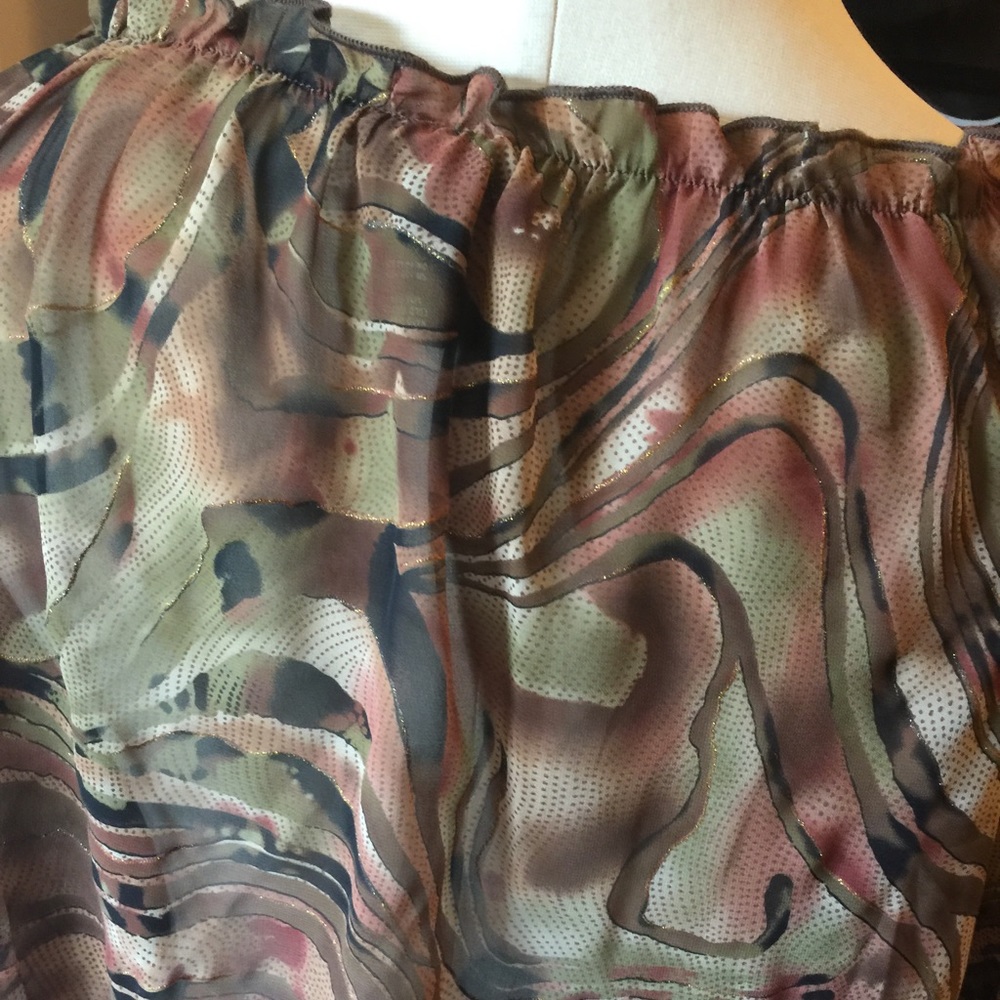 Lane Bryant Silky Sheer Ruched Base Animal Print14 - Picture 6 of 8