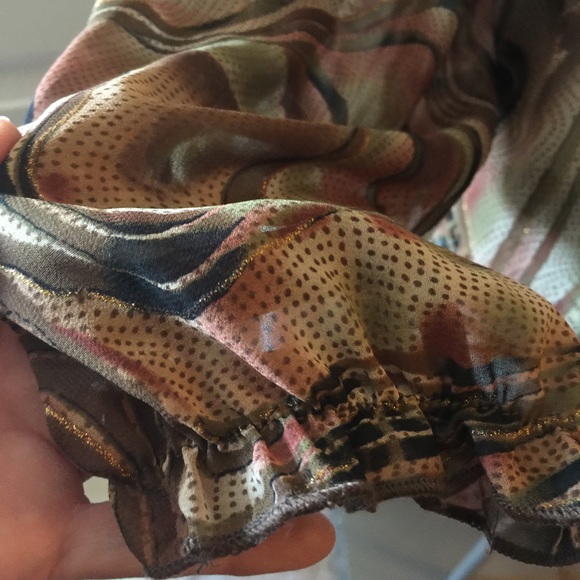 Lane Bryant Silky Sheer Ruched Base Animal Print14 - Picture 4 of 8