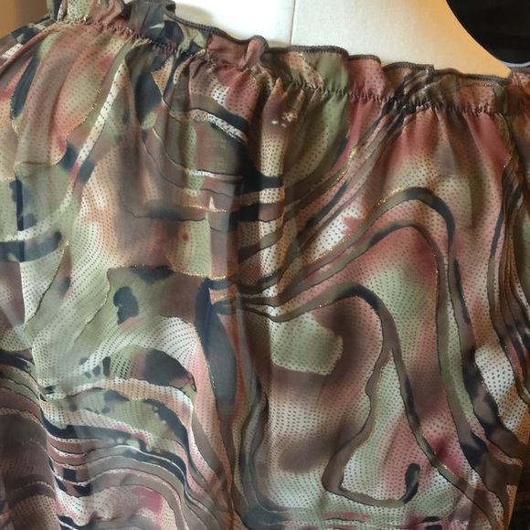 Lane Bryant Silky Sheer Ruched Base Animal Print14 - Picture 6 of 8