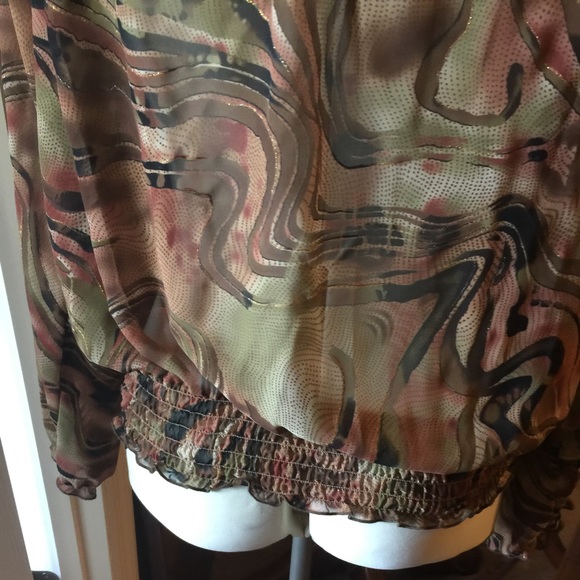 Lane Bryant Silky Sheer Ruched Base Animal Print14 - Picture 7 of 8