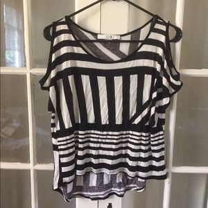 XXI Off the Shoulder Striped Shirt