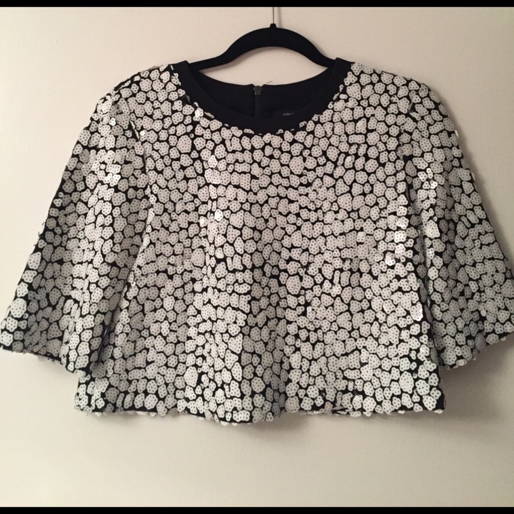 French connection sequin crop top