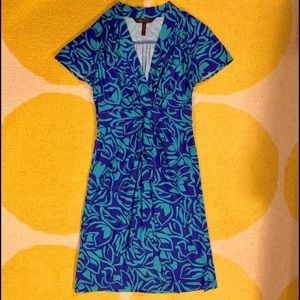 BCBGMaxAzria purple and teal graphic dress