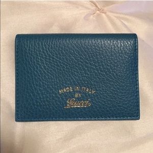 Authentic GUCCI NIB teal cardholder