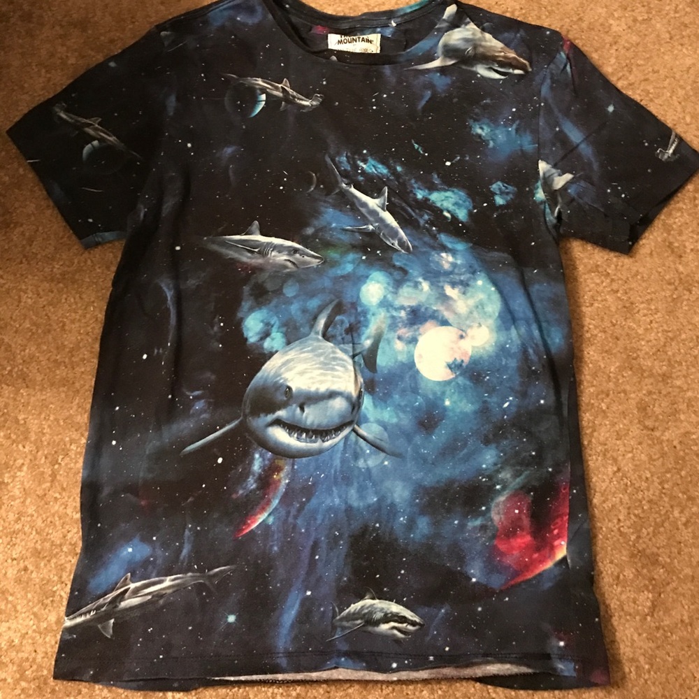 Men's size M galaxy shark shirt