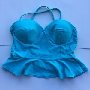 Albion Fit Teal Peplum Top