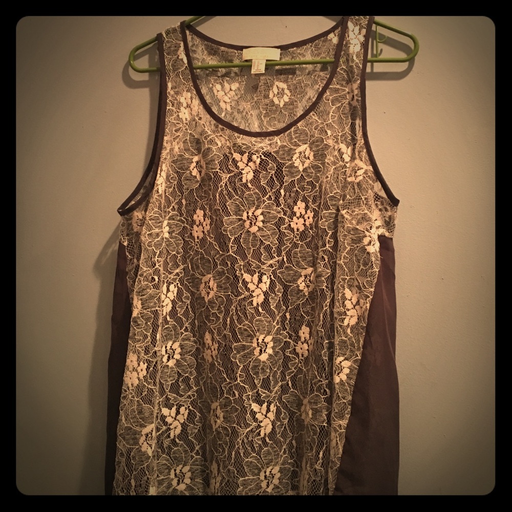 Blouse lace n silk line fabric
