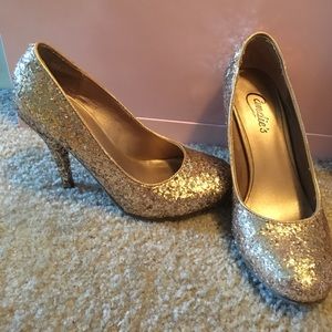 Gold Sparkly Heels